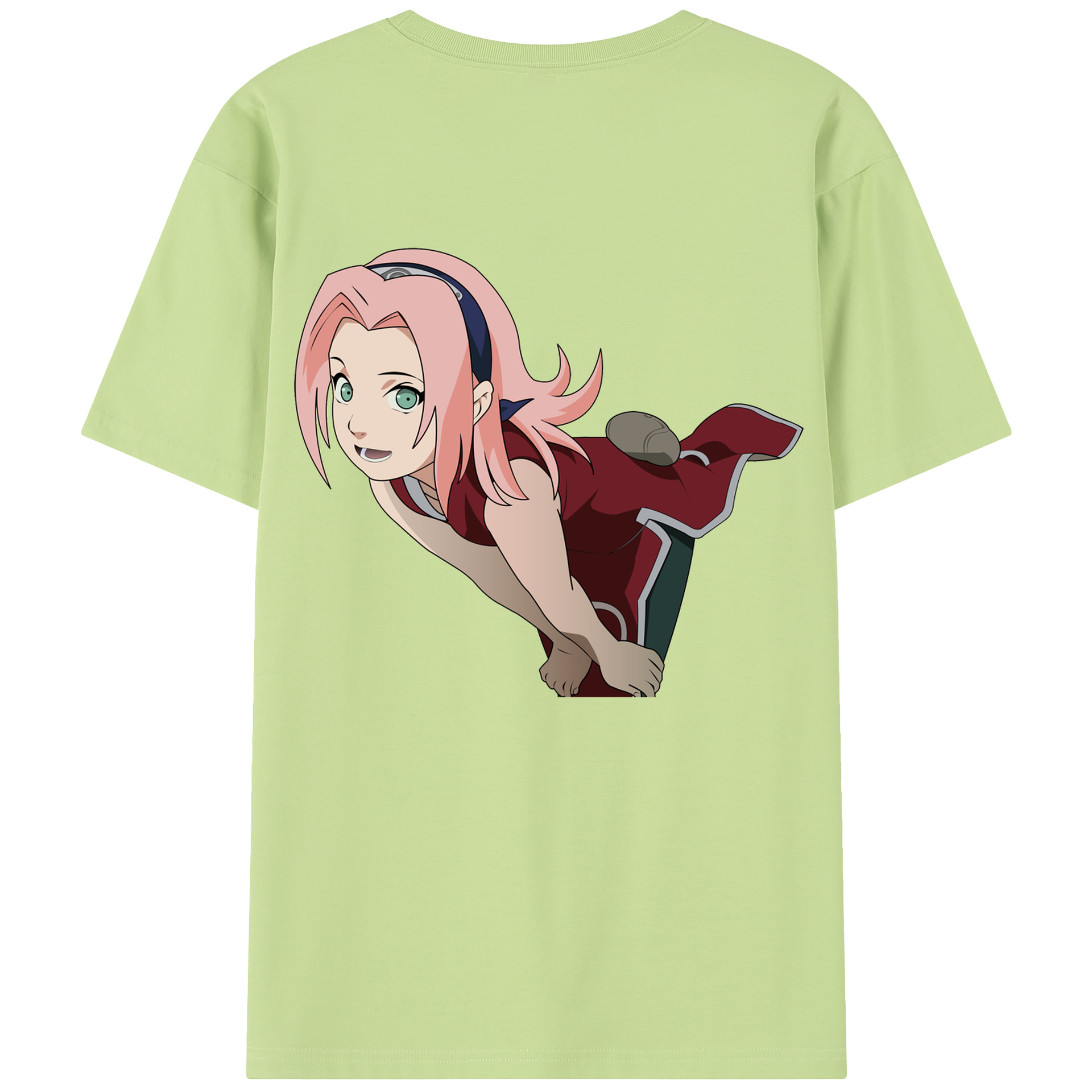 （画像用） NARUTO -ナルト- 春野サクラ Haruno Sakura 綿100％半袖Tシャツ（背面プリント）